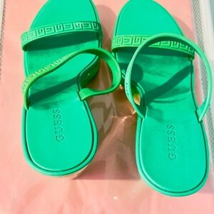 Guess Vibrant Green Slide Sandals
